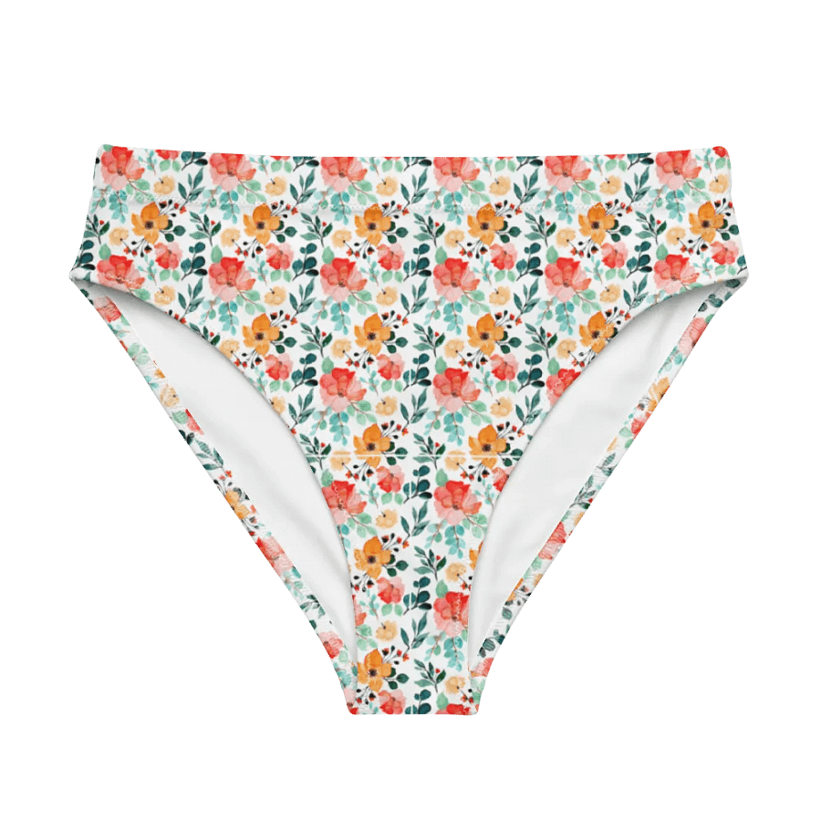 Watercolour Floral Pattern High Waisted Bikini Bottom - V4 product image (6)
