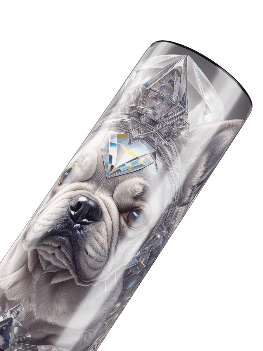 Crystal French Bulldog 20 oz Skinny Stainless Steel Tumbler product image (6)