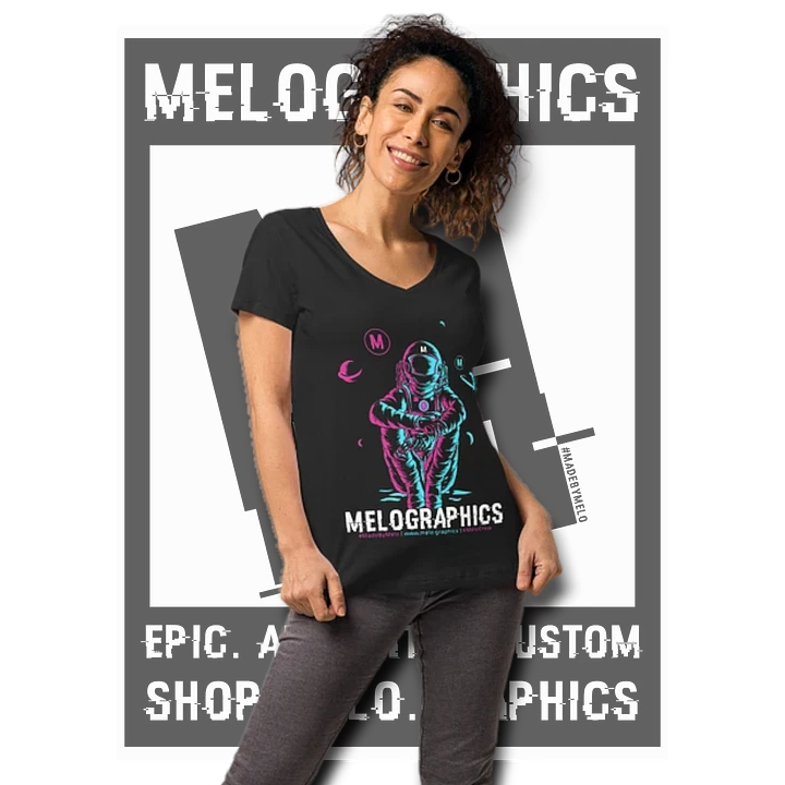 #MeloCrew Vibes: Duotone - Classic Women's V-Neck T-Shirt | #MadeByMELO product image (1)