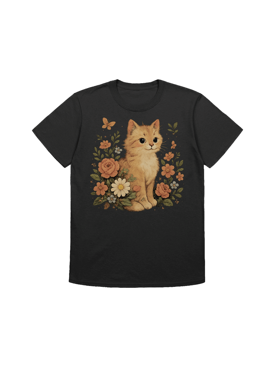 Cute Floral Feline T-Shirt product image (2)