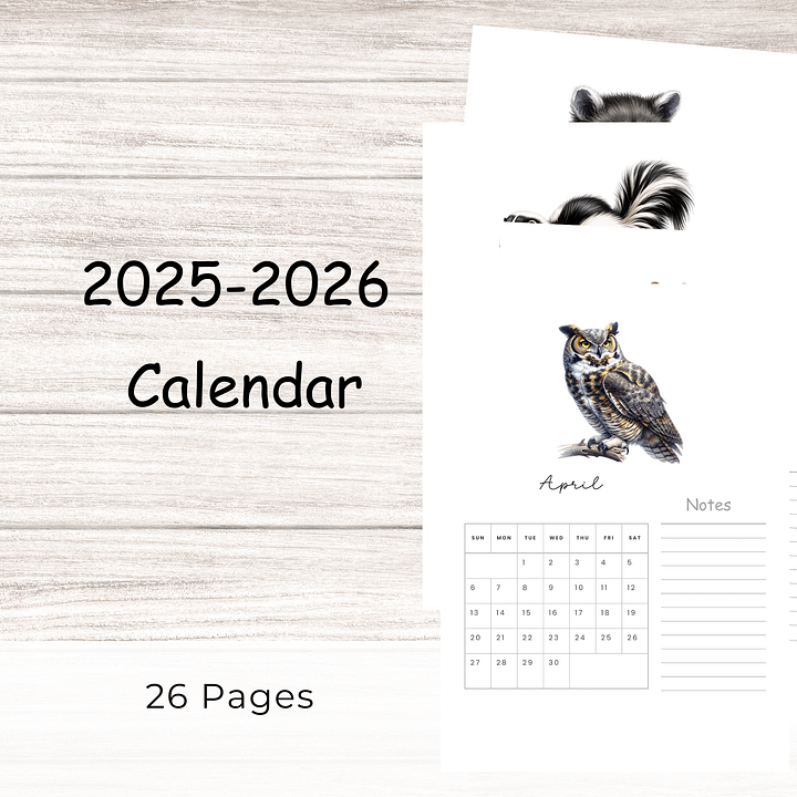 2025-2026 Printable Calendar Pages: Nature product image (2)