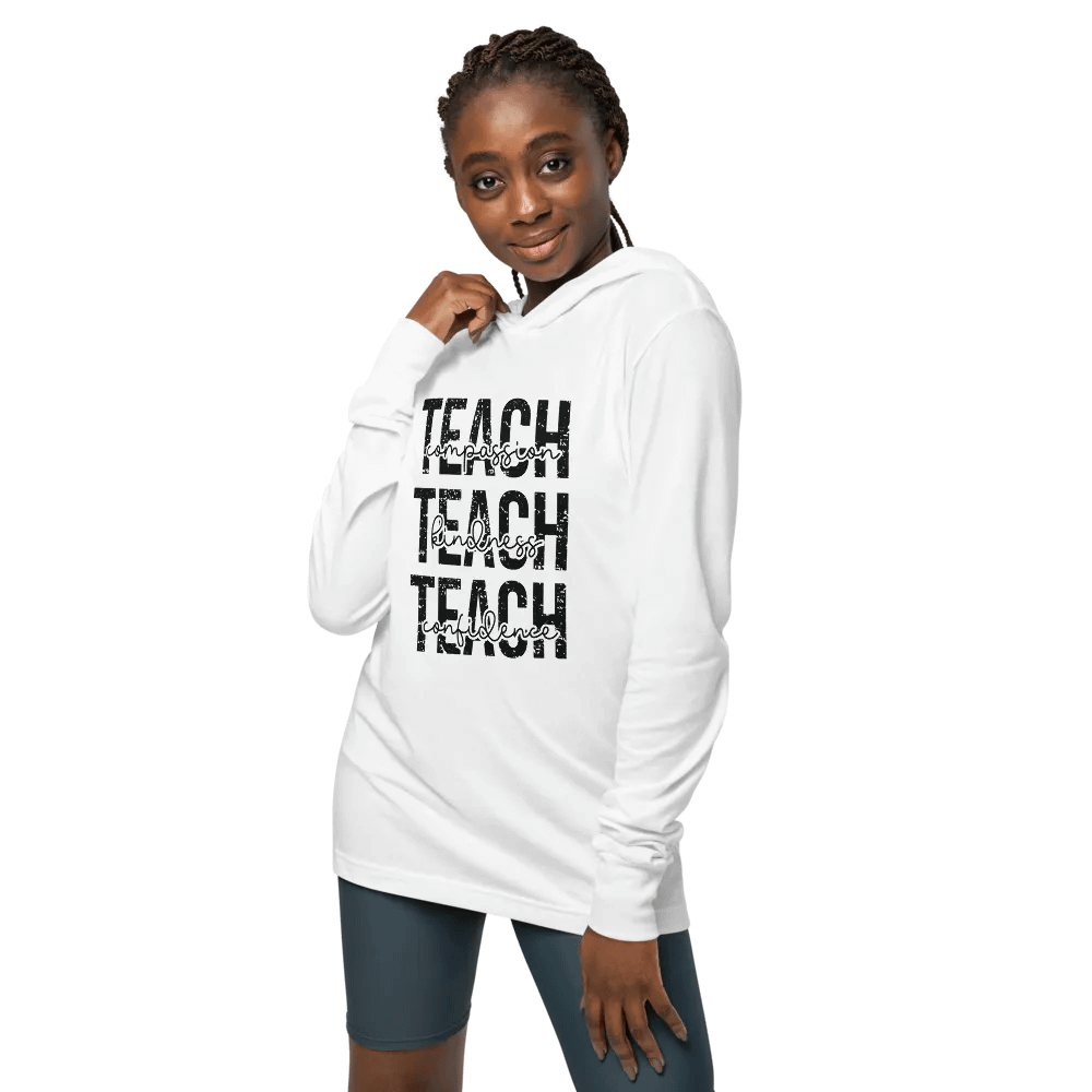 TEACH Compassion, Realness, Confidence Hooded Tee product image (6)