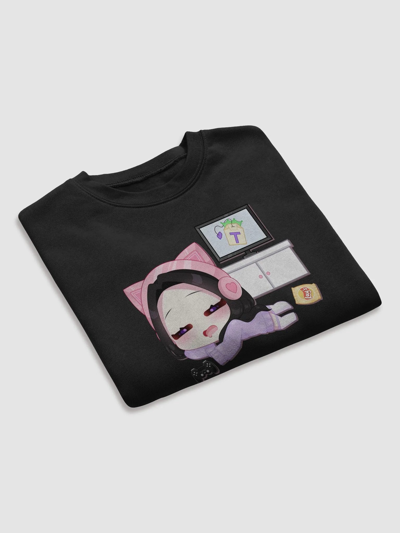 'Lazy Gamer' Chibi Cropped Sweater product image (25)