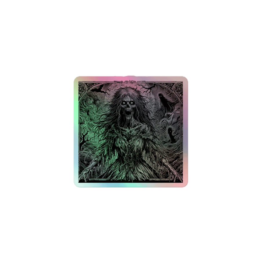 Art Nouveau Ghastly Haunt Vinyl Sticker – Hauntingly Elegant Décor product image (1)