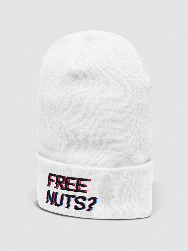 Free Nuts? Cuffed White Beanie product image (2)