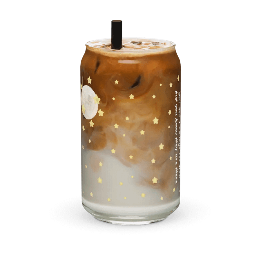 Good Friends Are Like Stars Glass Can Tumbler | 16oz Friendship-Themed Drinkware | Adorable Starry Night Design product image (2)