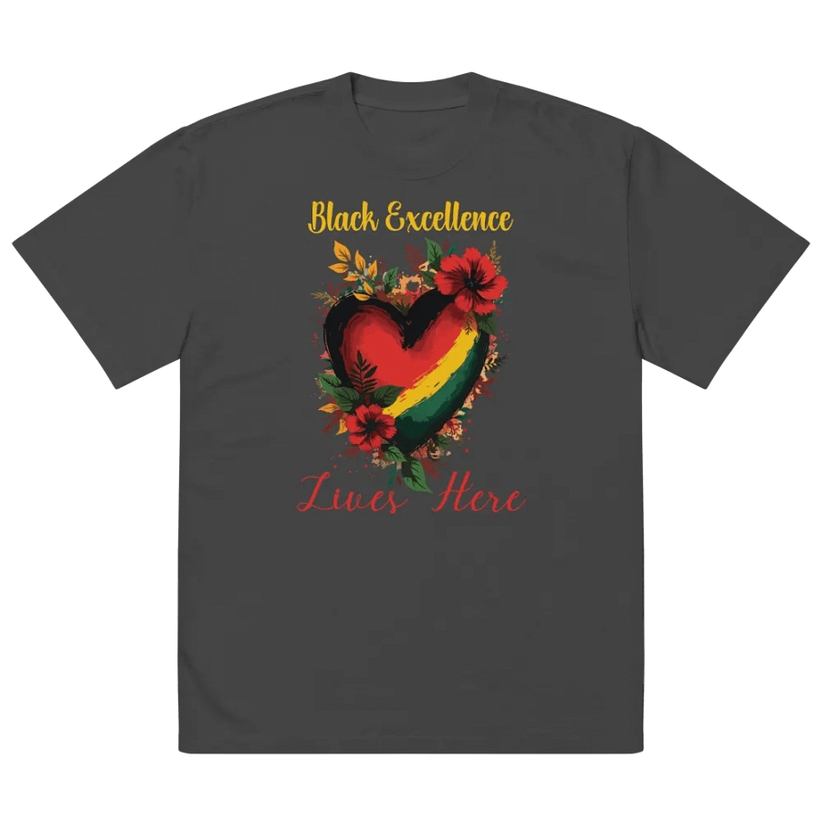 Black Excellence Lives Here Oversized T-Shirt product image (3)