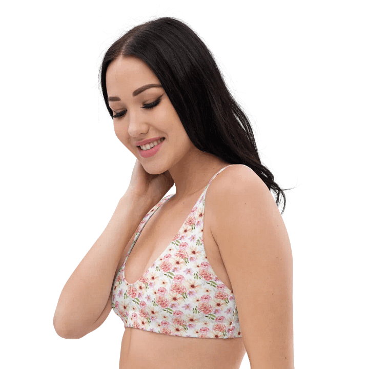 Watercolour Floral Pattern Padded Bikini Top - V7 product image (1)