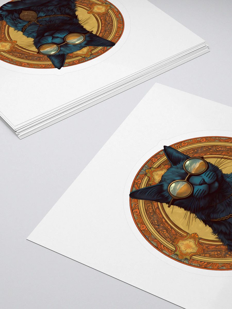Mandala Cat Reflection Sticker product image (4)