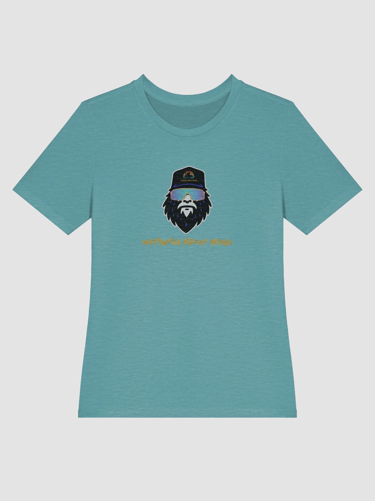 Destination Bigfoot Bronco Bigfoot Logo Bella+Canvas Women's Supersoft Relaxed-fit T-Shirt (Heather Blue Lagoon) product image (3)