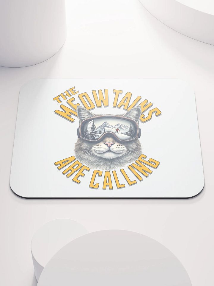 The Meowtains Are Calling Cat Skiing Mouse Pad product image (2)