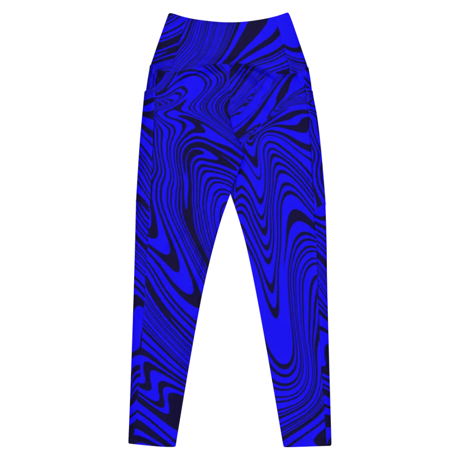Leggings with Pockets - Abstract Blue Swirls product image (7)