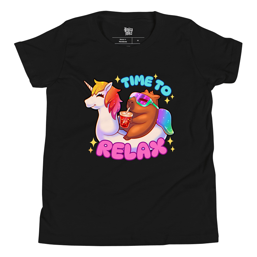 🦄🌈 Time To Relax 🌈🦄 Youth Short Sleeve T-Shirt product image (4)
