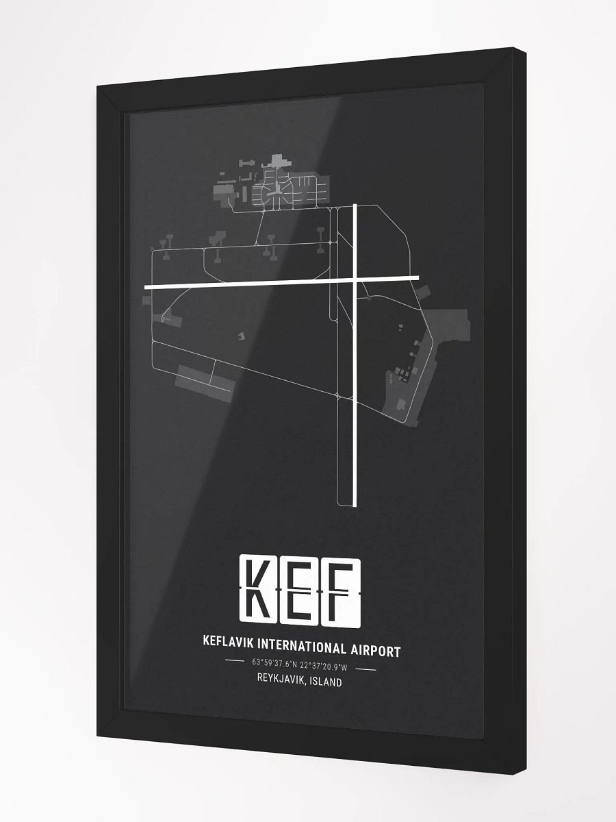Framed Airport KEF Premium Map On Matt Paper product image (2)