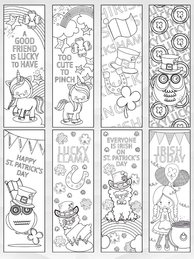 Printable St. Patrick’s Day Coloring Bookmarks - 2