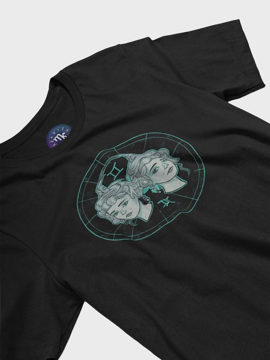 Unisex Gemini Zodiac T-Shirt - Celestial Twin Faces and Zodiac Frame Design product image (5)