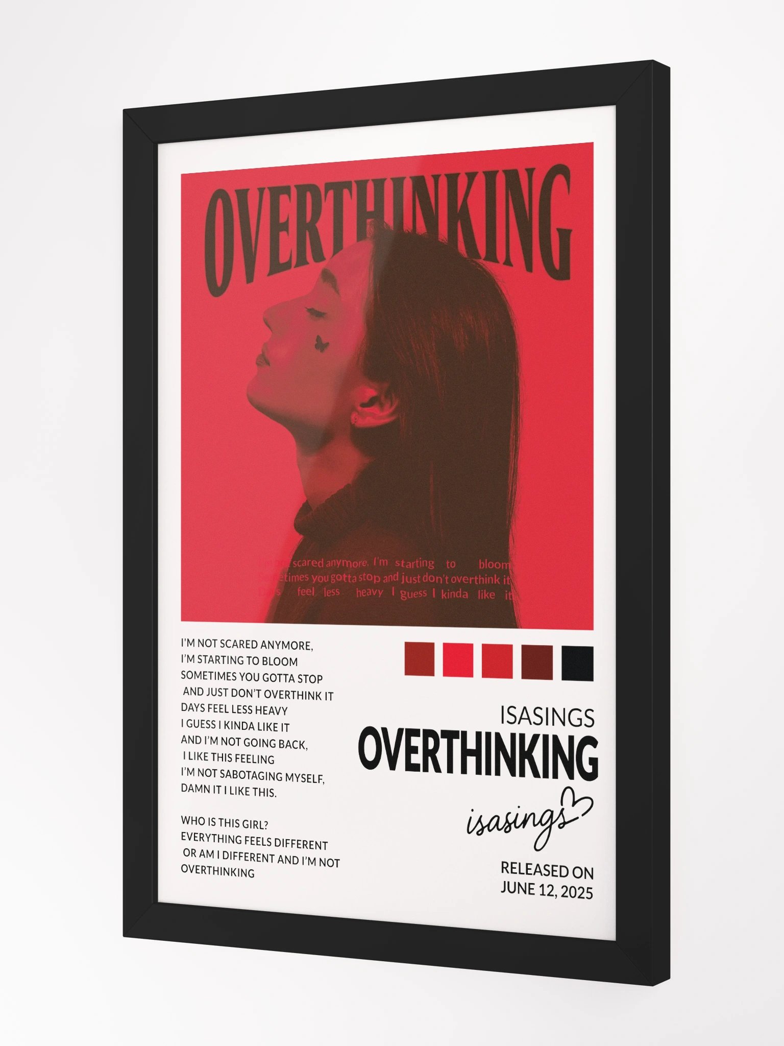 Overthinking framed matte poster product image (2)
