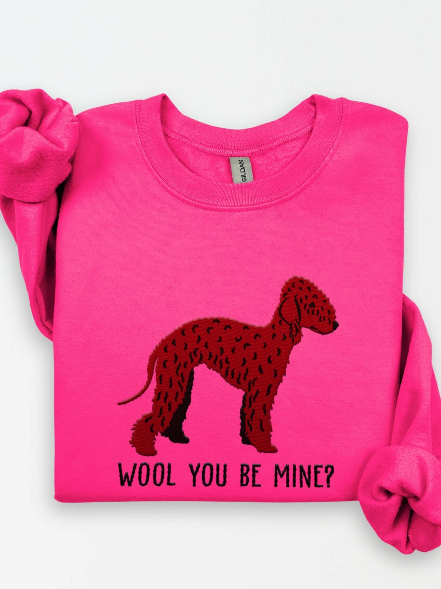 Wool You Be Mine? Sweatshirt (Embroidered) of a Bedlington Terrier(Liver) product image (1)
