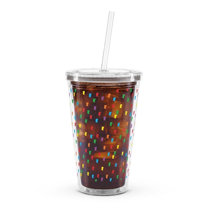 Confetti Double Wall Clear Plastic Tumbler (16oz.) product image (1)