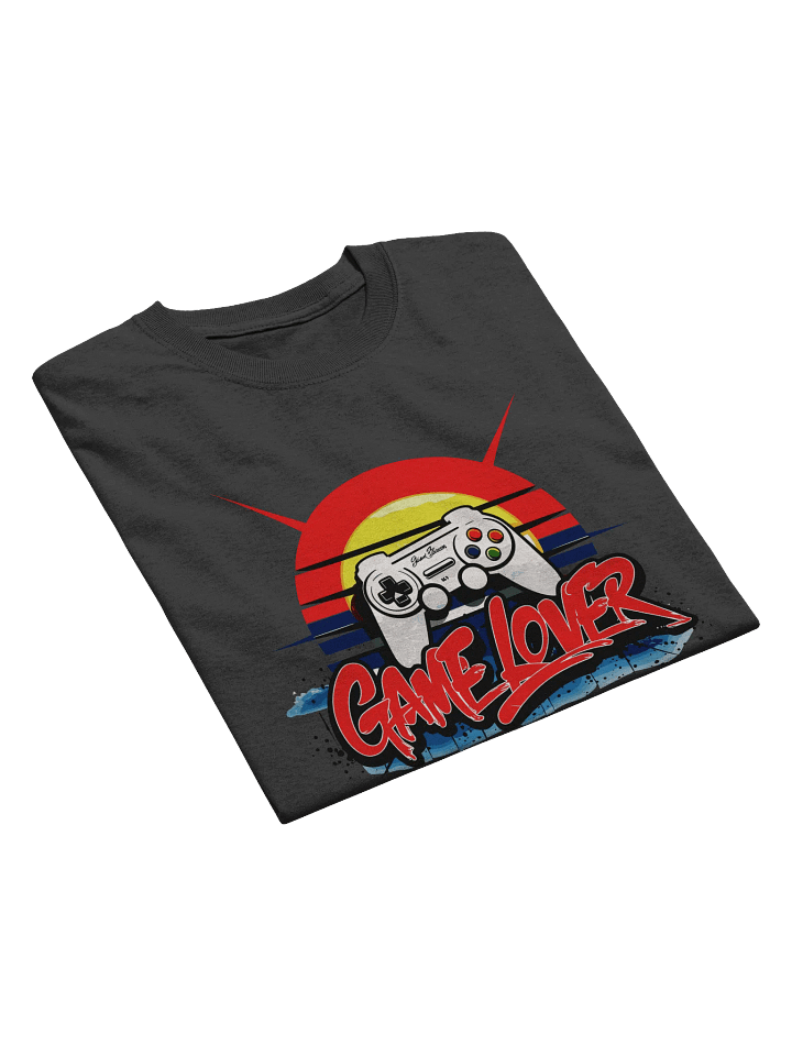 Retro Sunset Game Lover Heavyweight Printed T-Shirt product image (2)