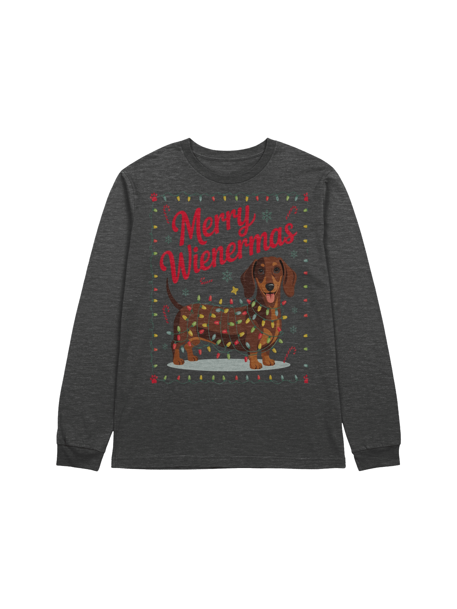 “Merry Wienermas” Festive Dachshund Christmas Long-Sleeve Shirt product image (1)