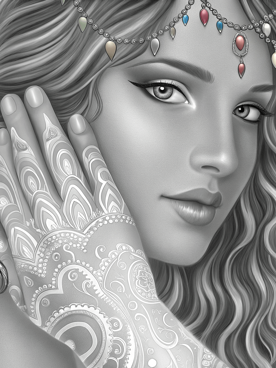 Grace and Strength The Beauty of African Women in Art -Tunisian Goddess ( Coloring E-book) product image (3)