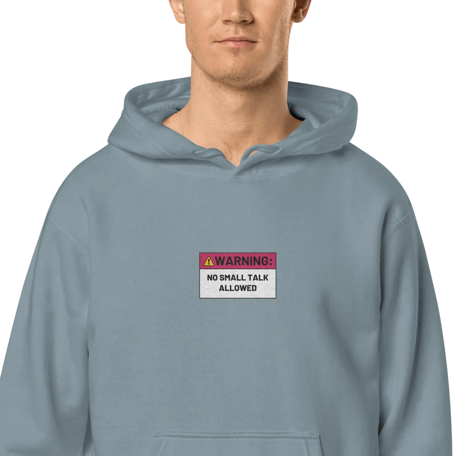 NO SMALL TALK ALLOWED embroidered pigment hoodie (pink) product image (2)