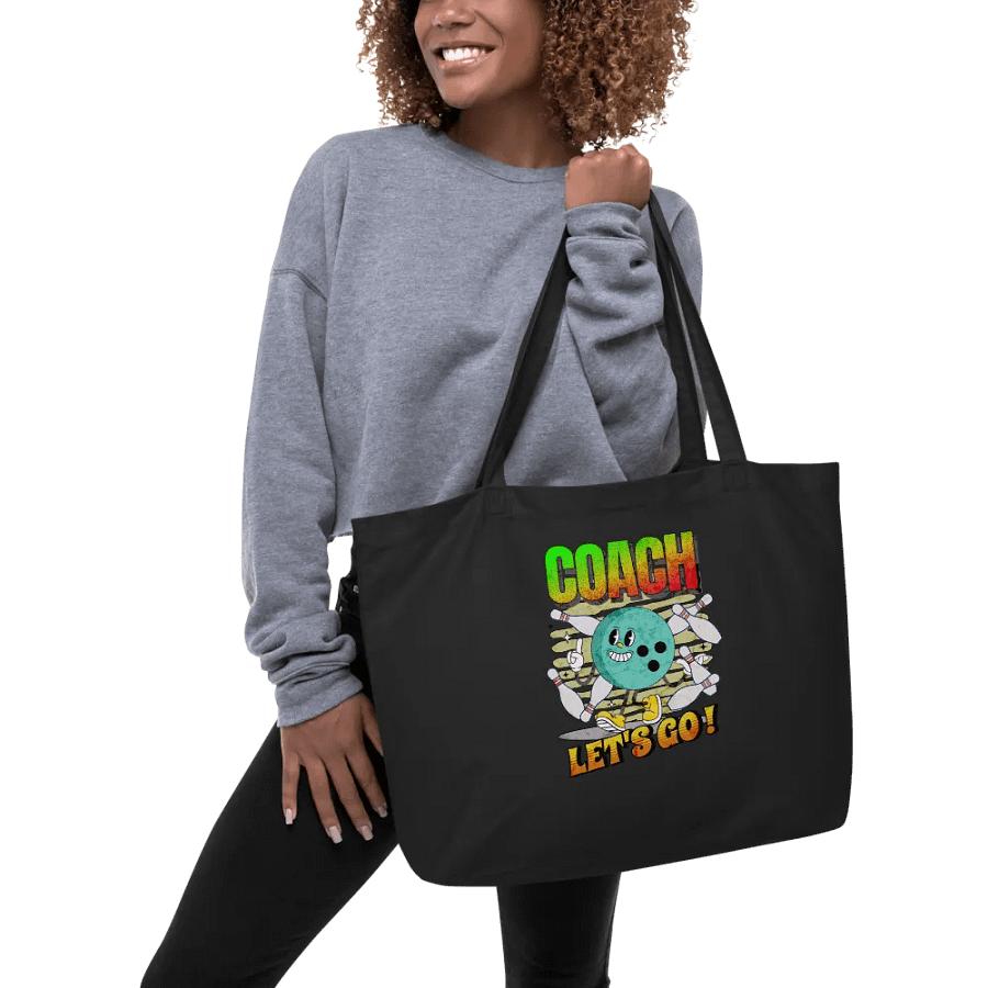 Retro Mascot Coach Bowling Let's Go Eco Tote product image (3)