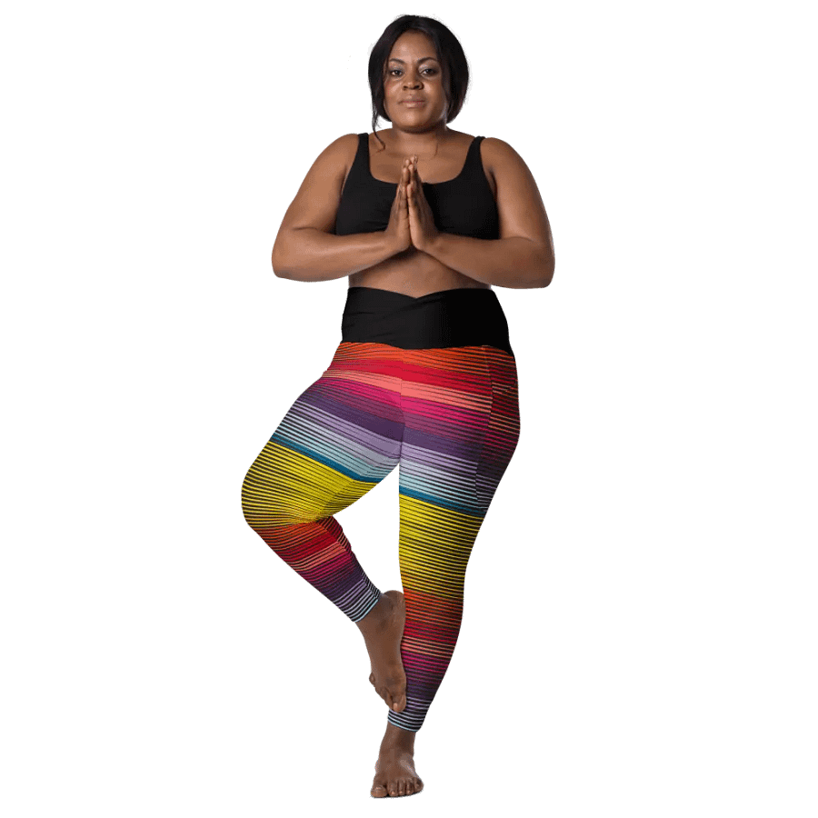Sunset Mirage Crossover Leggings with Pockets product image (2)
