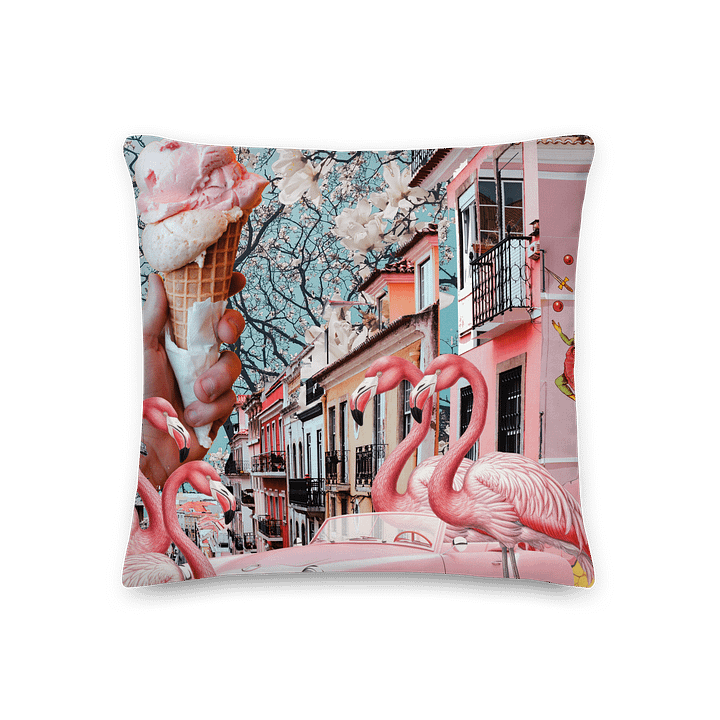 Cherry Jubilee by Edward Martin-Surreal Flamingo Fantasy Pillow product image (1)
