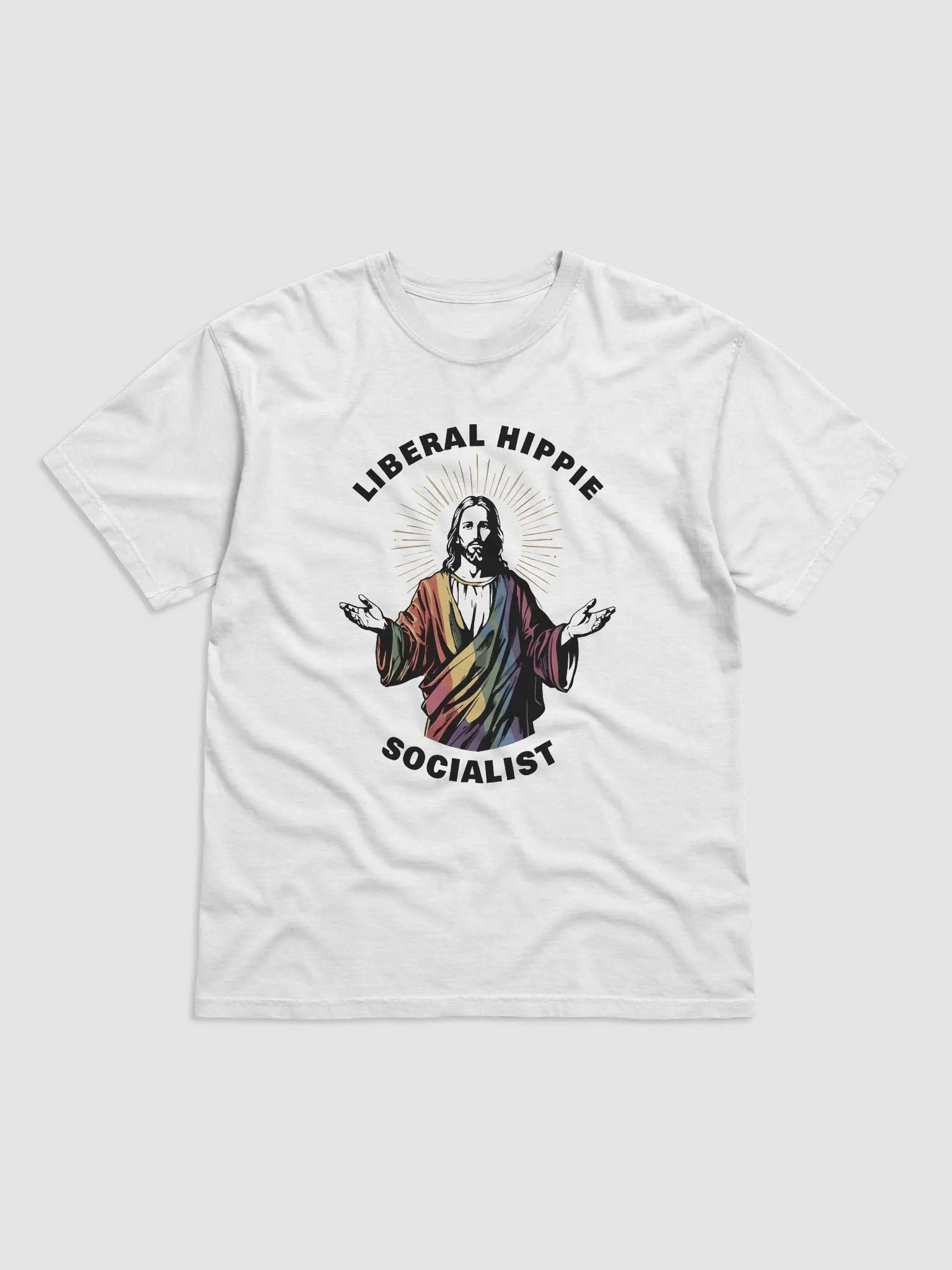 Liberal Hippie Socialist – Jesus with Pride Tee product image (1)