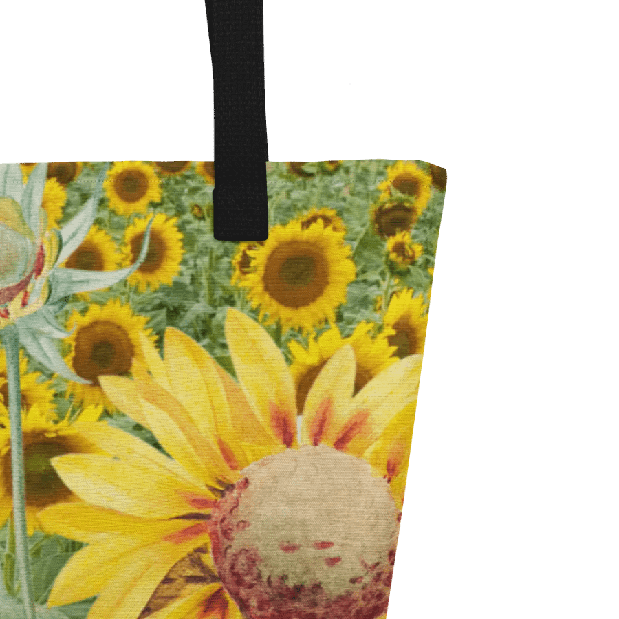 Big printed tote bag with summer yellows in sunflower design product image (9)