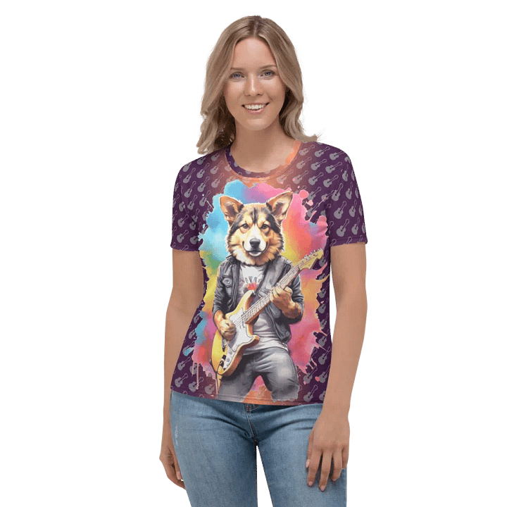 Cool Dog Play Guitar All Over Print T-shirt product image (2)