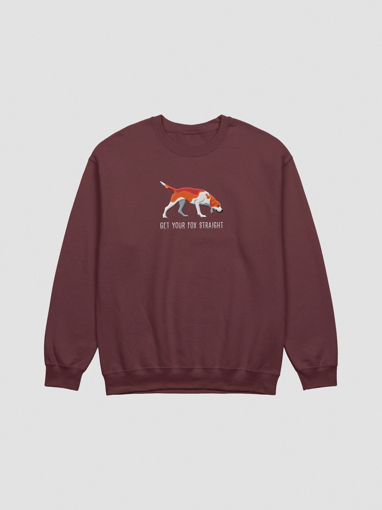 Get Your Fox Straight Sweatshirt (Embroidered) of an American Foxhound(Red) product image (4)