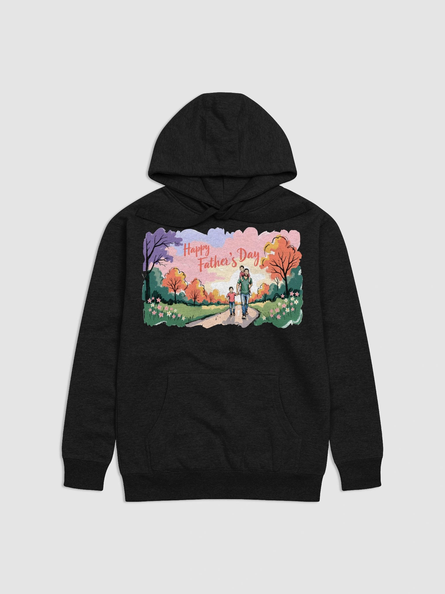Joyful Father’s Day Walk | Vibrant Family Art Print Hoodie product image (6)