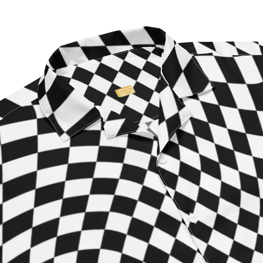 Vintage Retro Distorted Checkerboard Unisex Hawaiian Shirt product image (5)