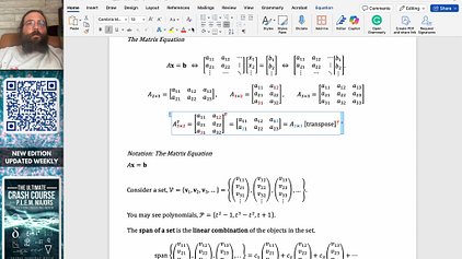Understanding the Matrix Equation Notation and Transpose of a Matrix with Linear Combination