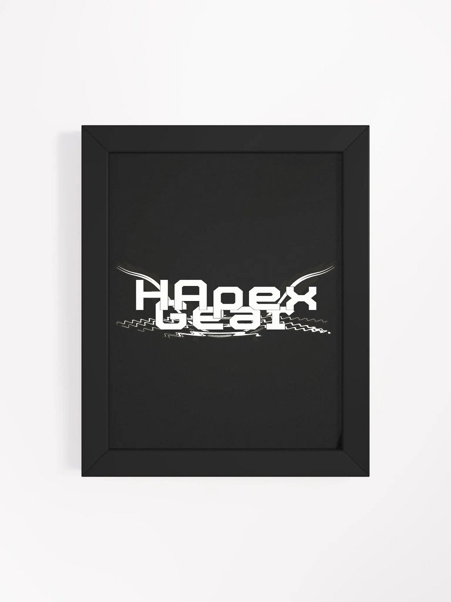 Framed - Black - High-Quality Matte Poster - Embroidered - White HApex Gear White Logo product image (4)