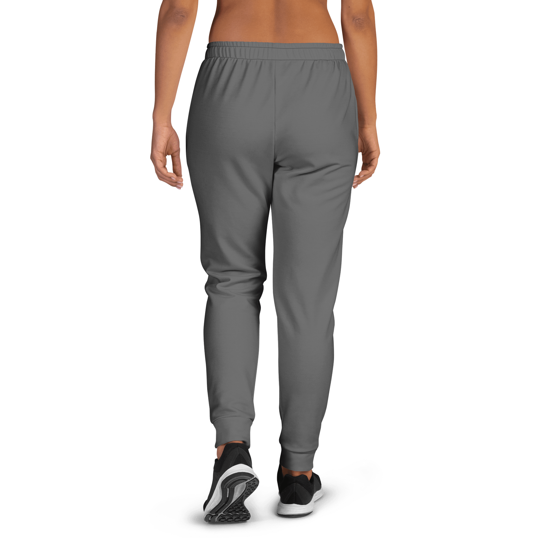 Dark Gray Solid Color Women's Fleece Sweatpants product image (2)
