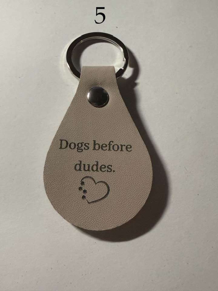 Leather Engraved Keychains – Animals, Sayings & Skull with Snake | Handmade Gift | Choose Design product image (5)