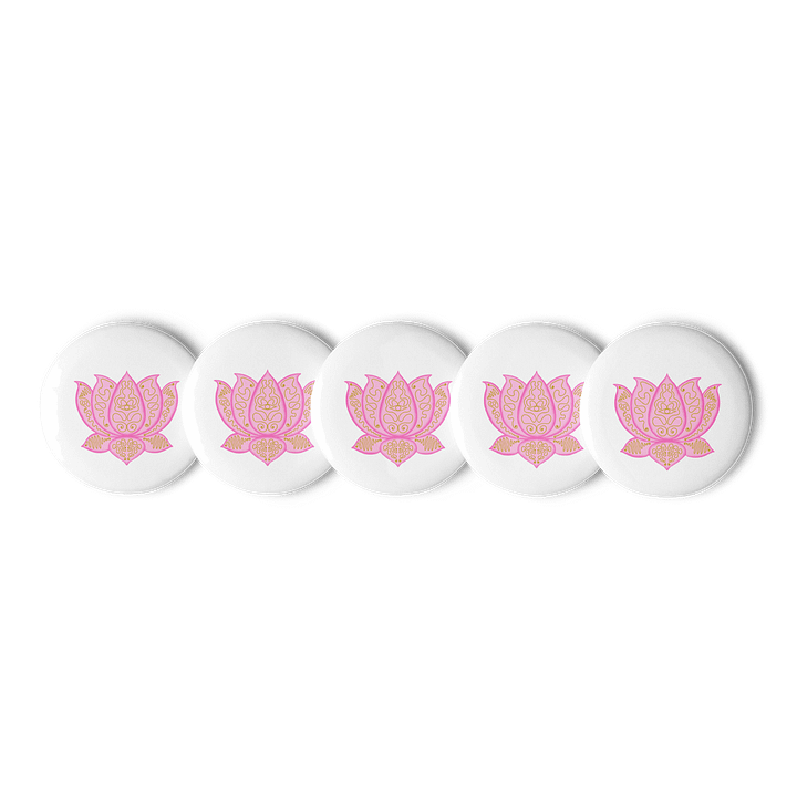 Symmetrical Lotus Blossom Pin Buttons Set product image (1)