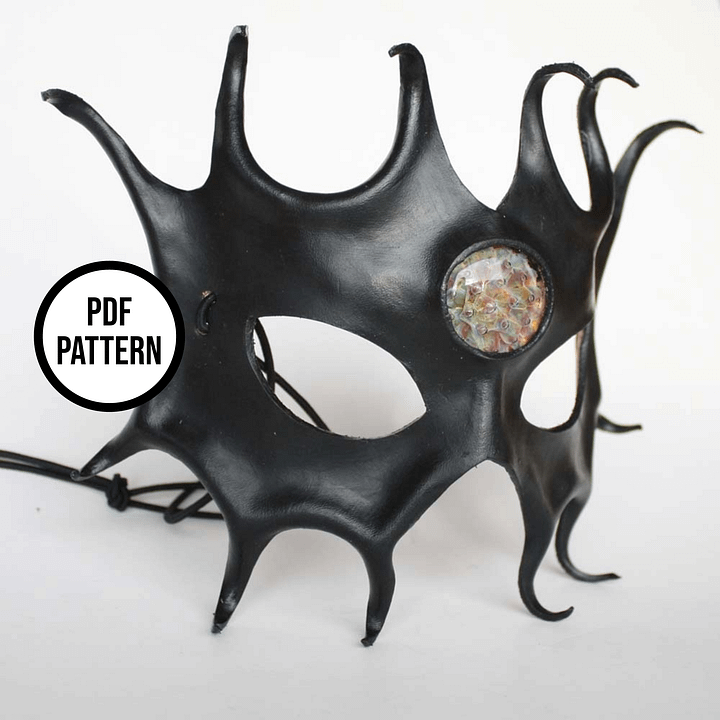 Leather Mask with Cabochon Inlay- PDF Pattern product image (2)