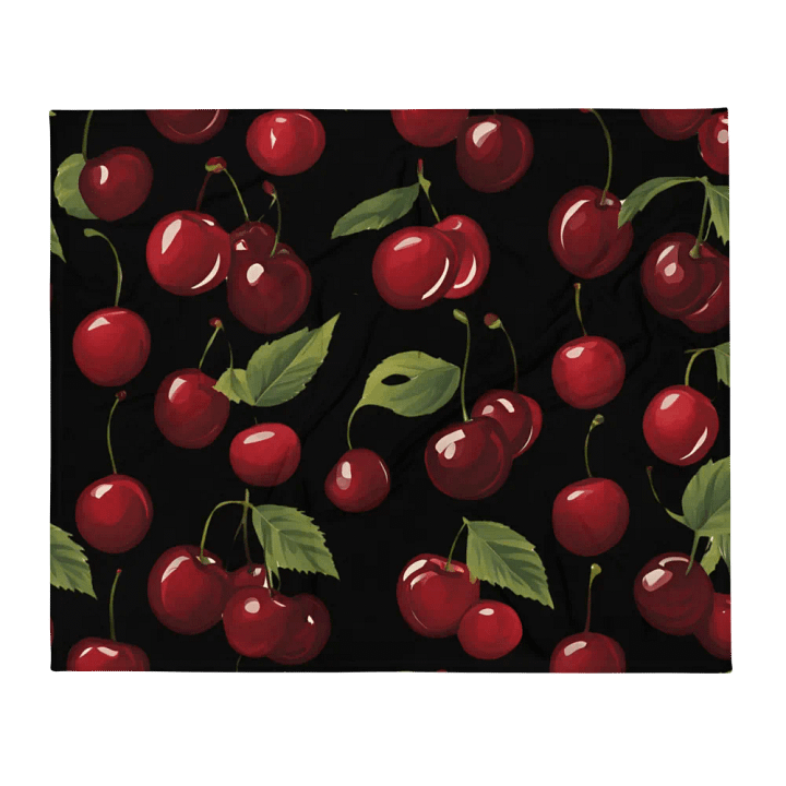 Cherry Blooms Fruit Design Throw Blanket product image (2)
