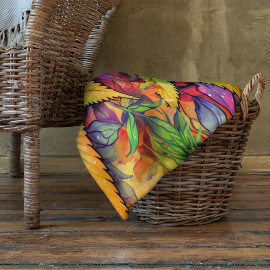 Psychedelic Cannabis Dream Throw Blanket product image (10)