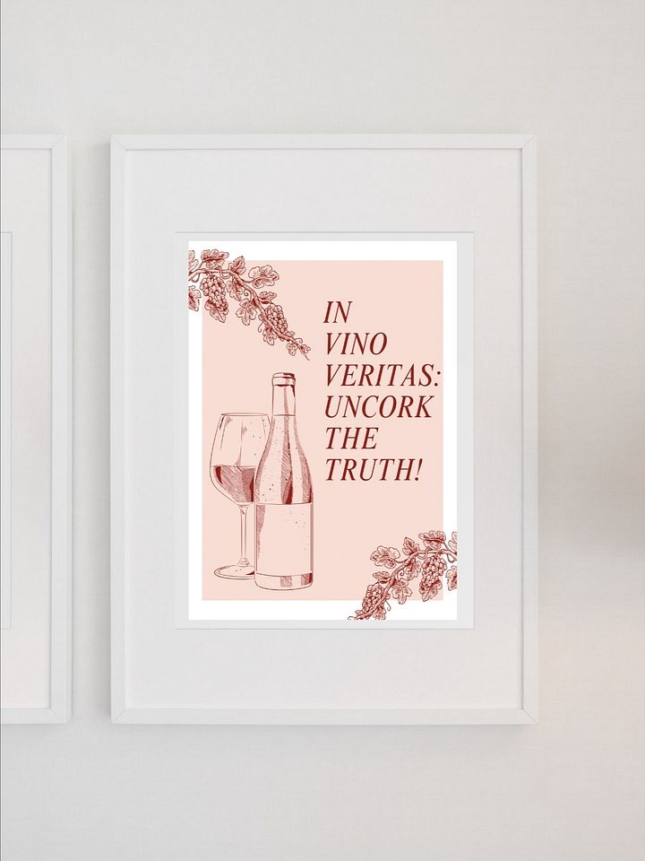 In Vino Veritas Wine Wall Art Vintage Wine Bottle Print, Fun Kitchen Decor, Wine Lover Gift, Bar or Dining Room Art Uncork the Truth Poster product image (1)