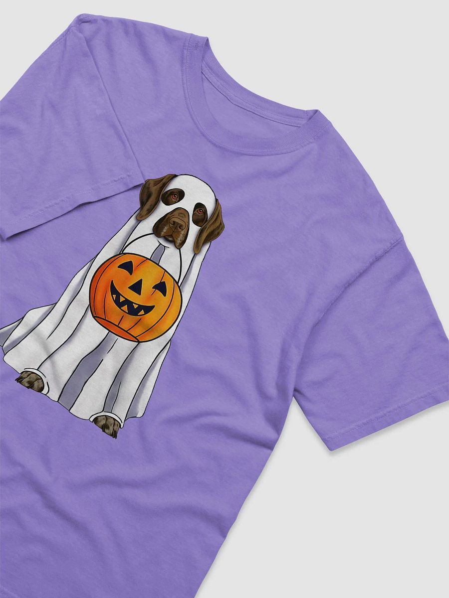 German Shorthaired Pointer (2) Halloween Tee | Funny Halloween GSP Wearing a Ghost Costume with Pumpkin Basket product image (23)