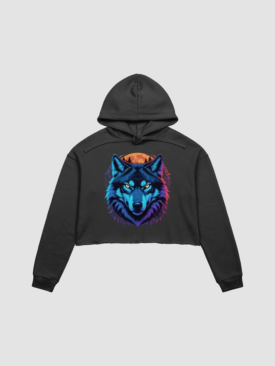 Mystic Wolf Moon Crop Hoodie product image (1)