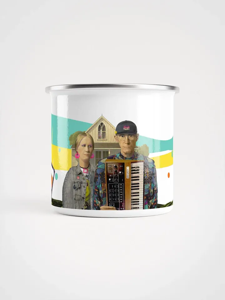 American Prophet by Frank Fonik (Sequential Prophet 5), Techno EDM Enamel Mug product image (1)