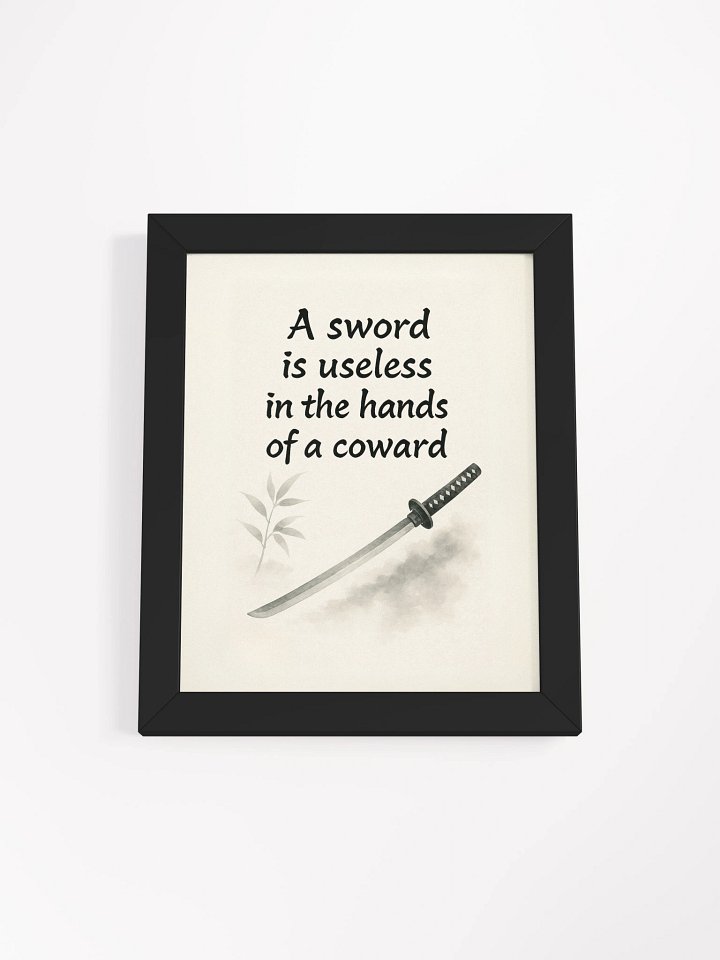 Samurai Courage Quote Wall Art – Nichiren Buddhism Framed Print for Inner Strength product image (9)