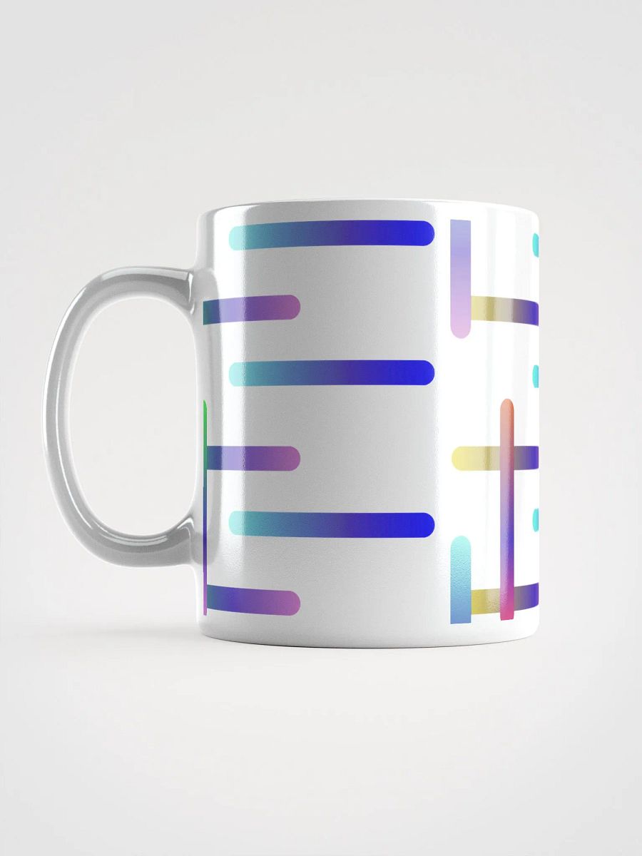 Multi-colored Neon Strips Pattern White Mug product image (18)